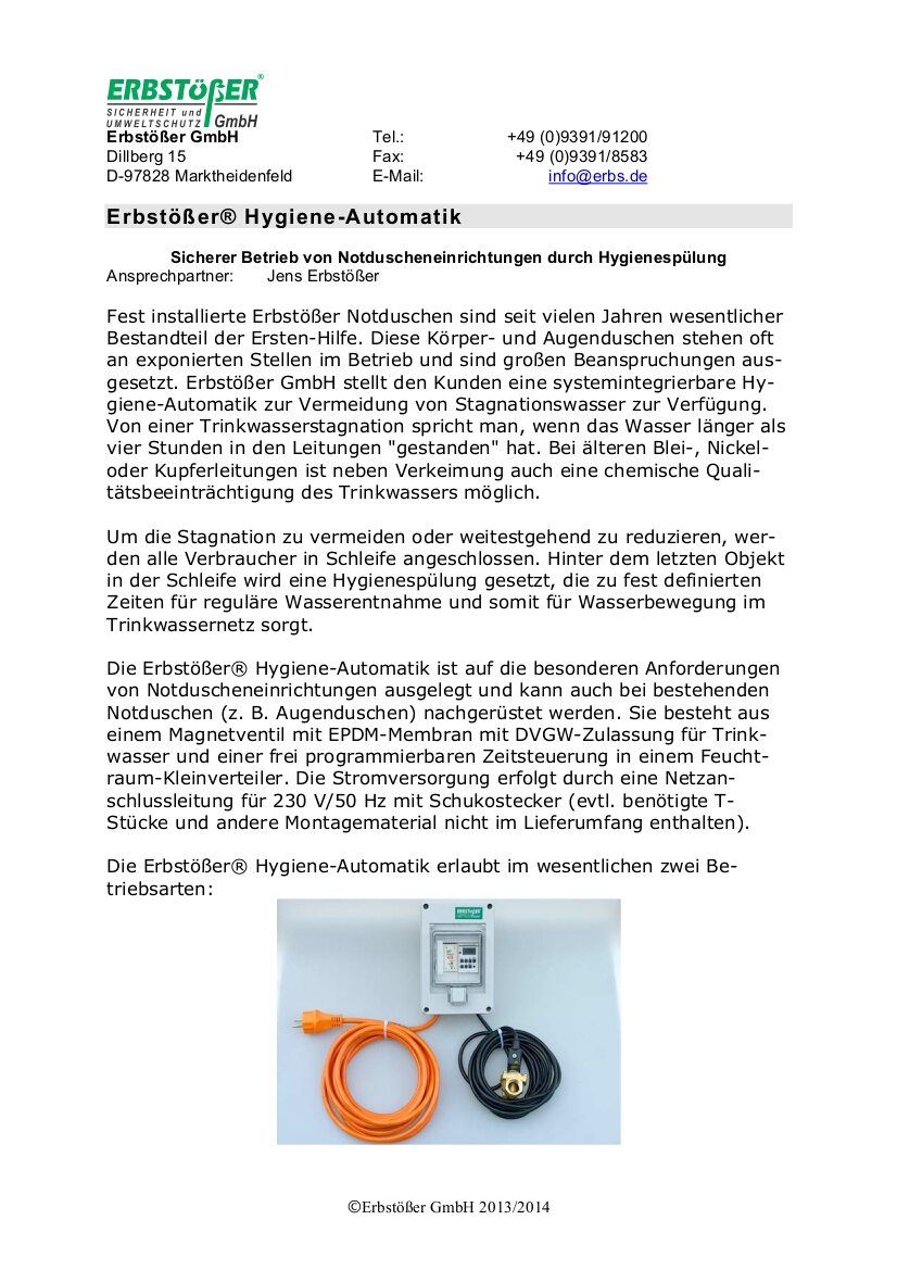 HYG1 Erbstößer® Hygiene-Automatik